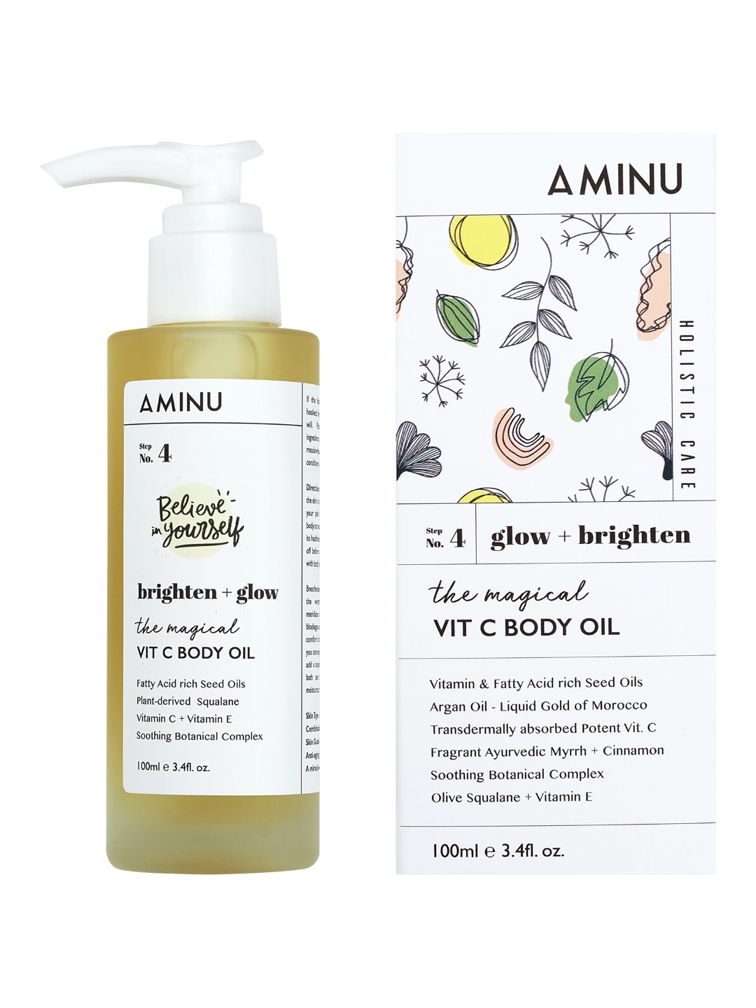 

AMINU Vit C Body Oil for Brightening, Yellow