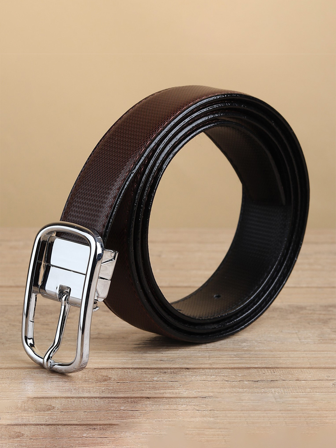 

Kastner Men Brown & Black Solid Reversible Belt