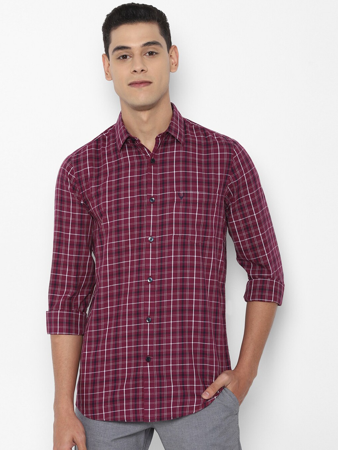 

Allen Solly Men Purple Slim Fit Tartan Checked Casual Shirt