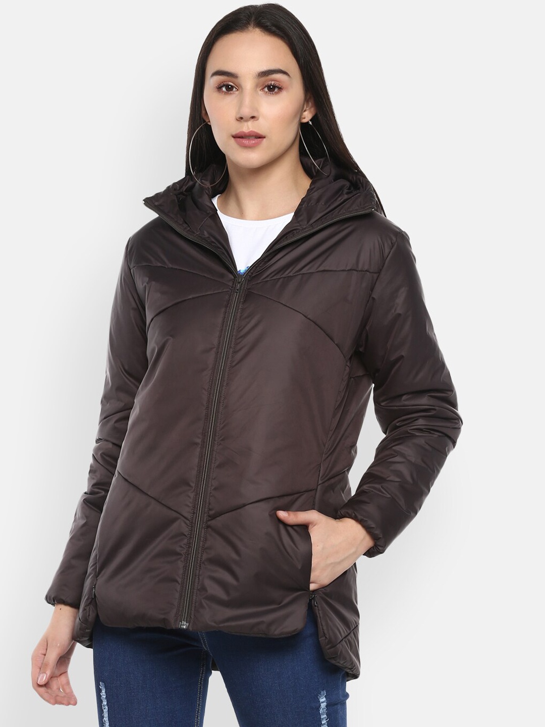 

LAMOURE BY RED CHIEF Women Brown Water Resistant Longline Padded Jacket
