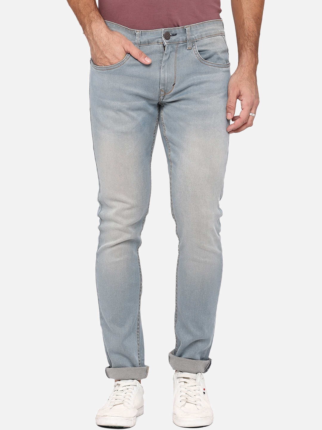 

JADE BLUE Men Blue Slim Fit Heavy Fade Stretchable Jeans