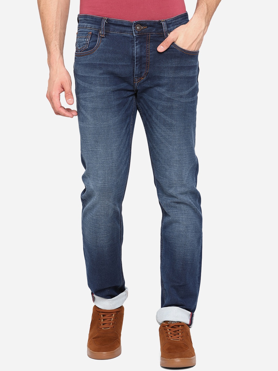 

JADE BLUE Men Blue Slim Fit Heavy Fade Stretchable Jeans