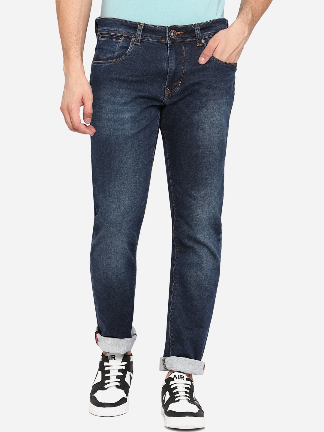 

JADE BLUE Men Blue Slim Fit Heavy Fade Stretchable Jeans