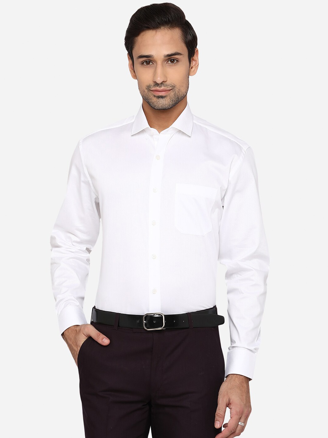 

JADE BLUE Men White Opaque Formal Shirt