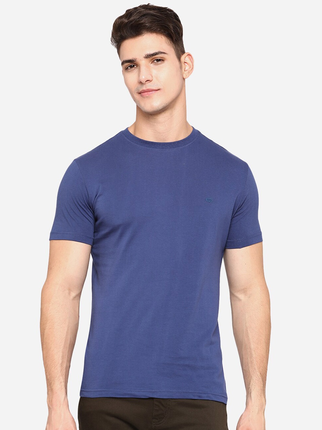 

JADE BLUE Men Blue Pure Cotton T-shirt
