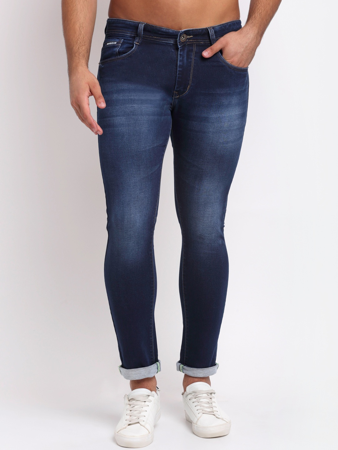 

Rodamo Men Blue Slim Fit Heavy Fade Stretchable Jeans