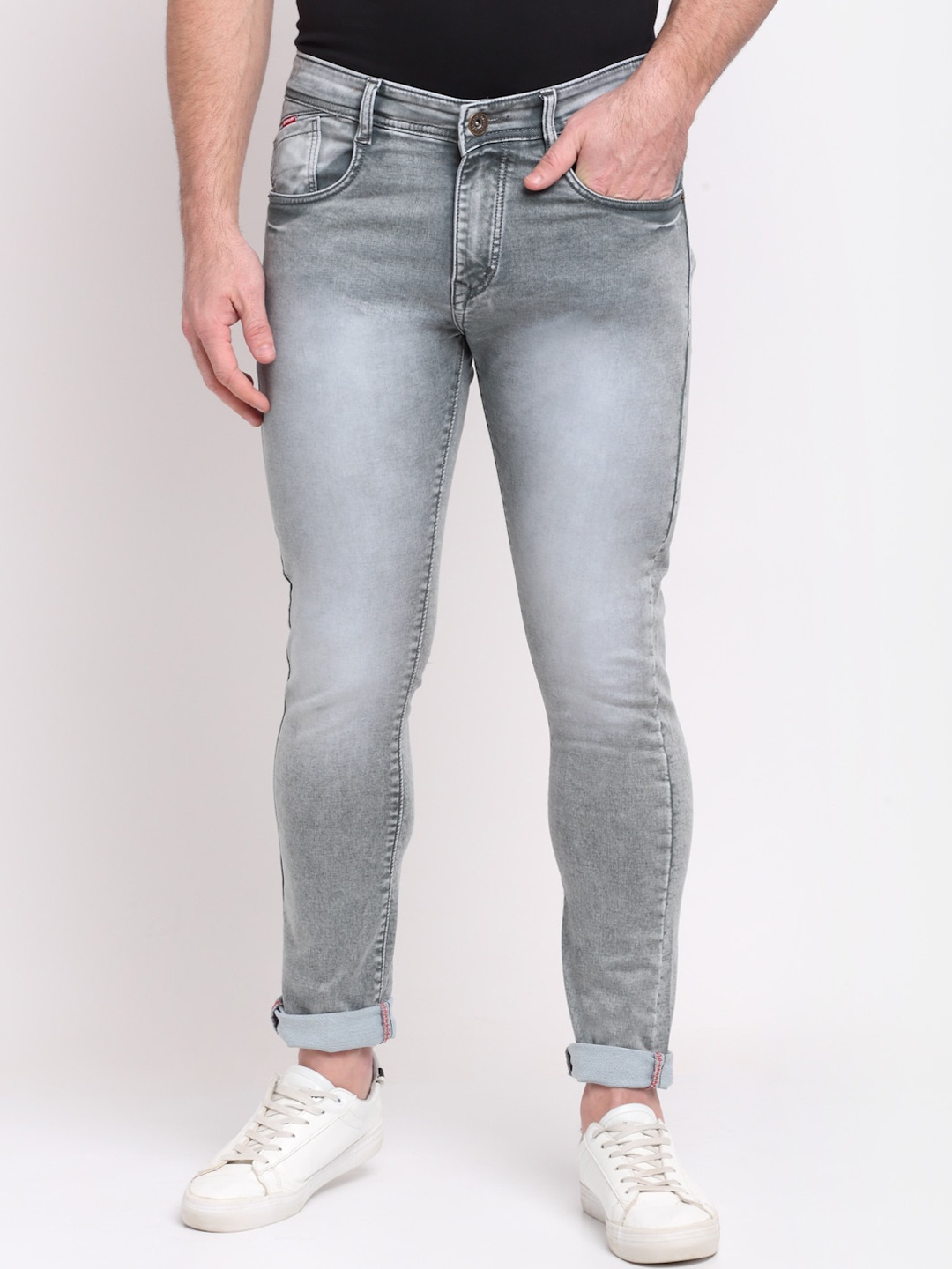 

Rodamo Men Green Slim Fit Heavy Fade Stretchable Jeans