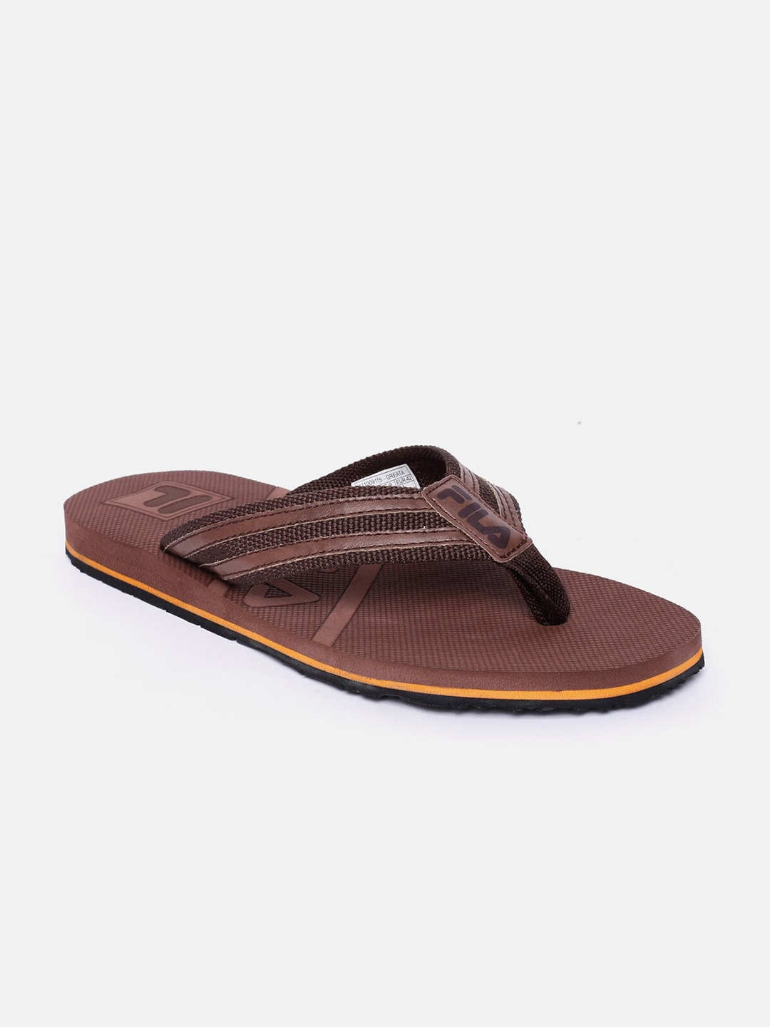 

FILA Men Brown Striped Thong Flip-Flops