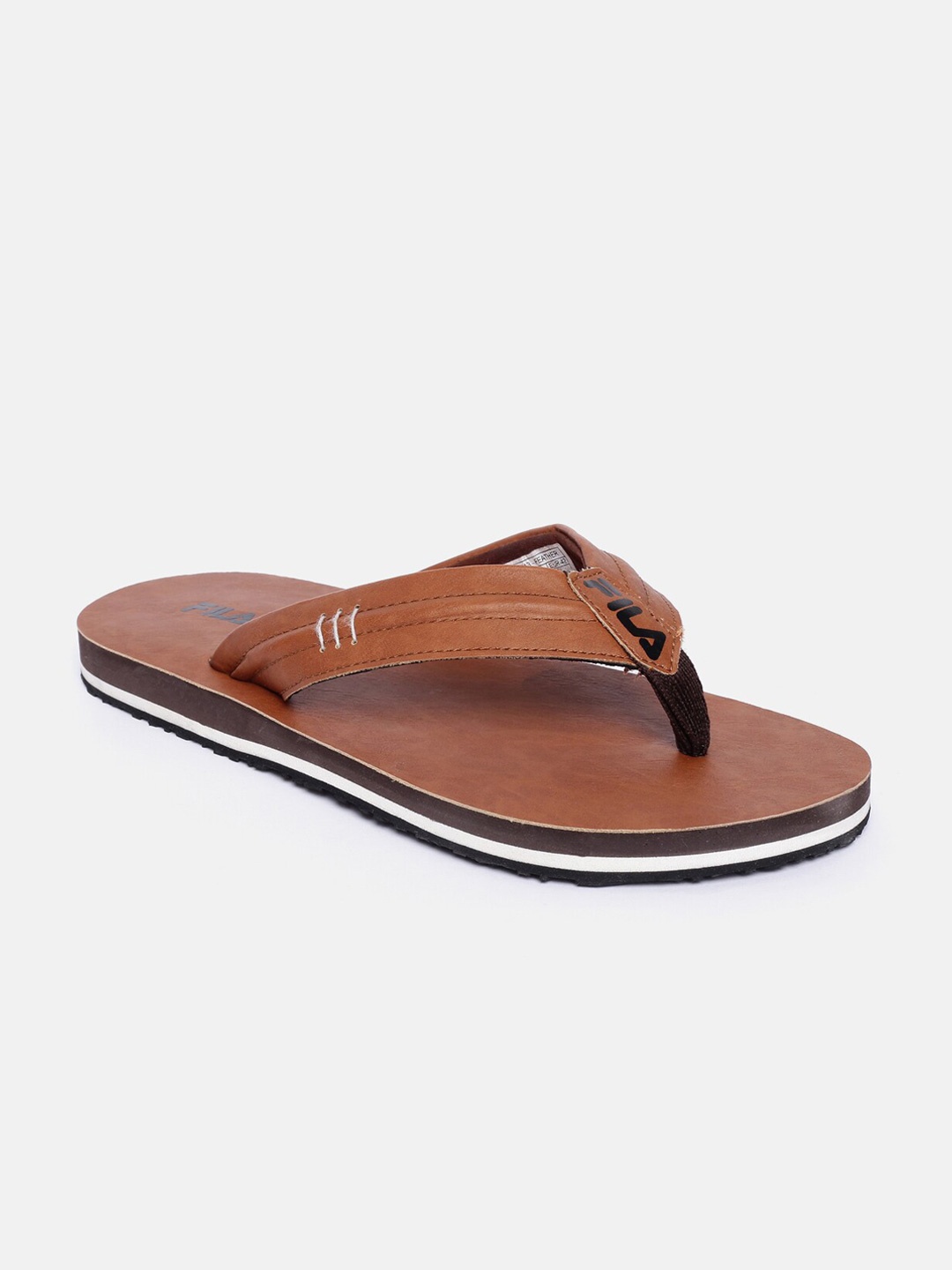 

FILA Men Brown Rubber Thong Flip-Flops