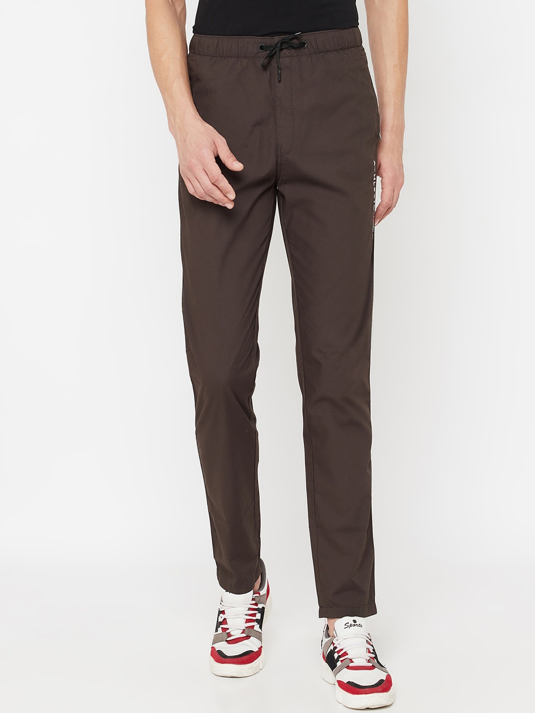 

Octave Men Olive Green Solid Track Pants