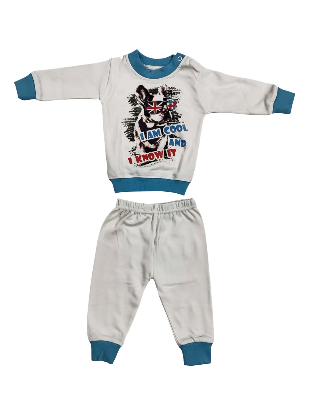 

Zoom Minimondo Unisex Kids White Printed Night suit