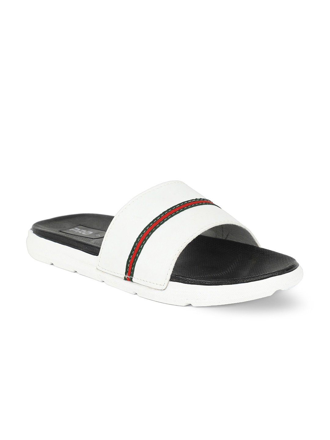 

Khadims Men White & Black Striped Sliders