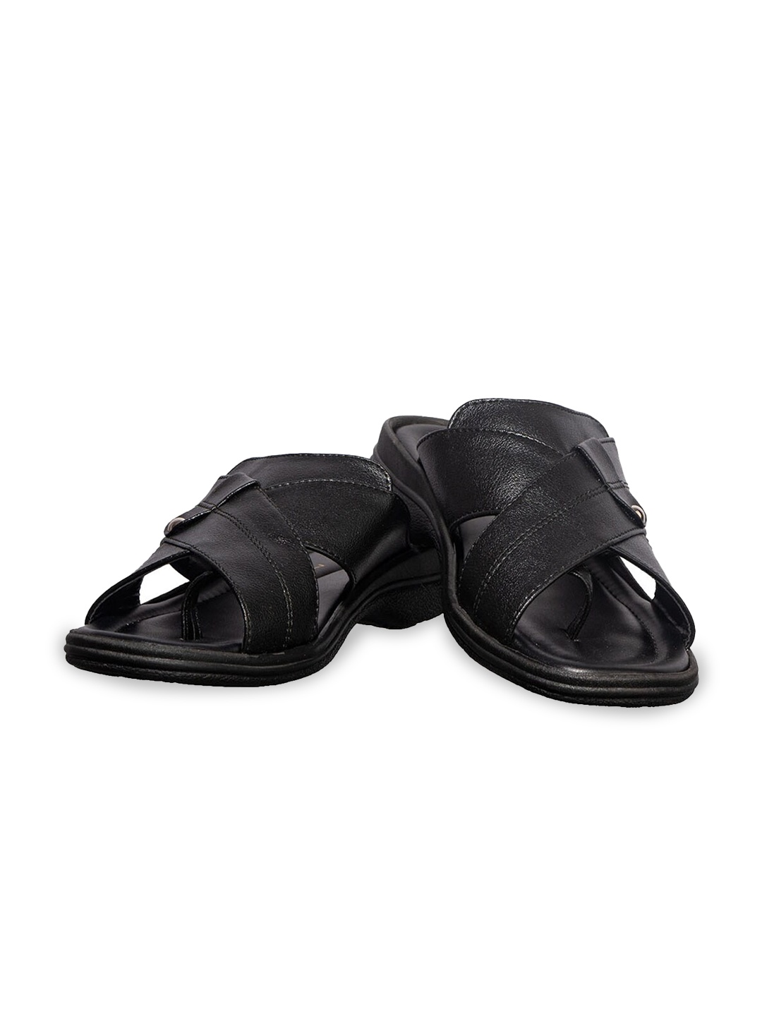 

Khadims Men Black Solid Comfort Sandals