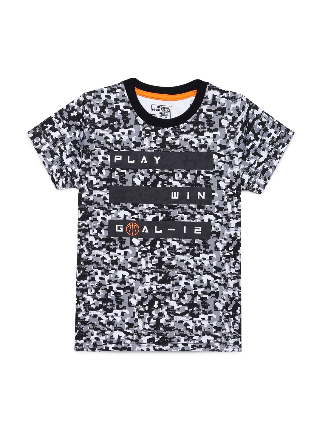 

UNDER FOURTEEN ONLY Boys Black Printed Regular Fit T-shirt