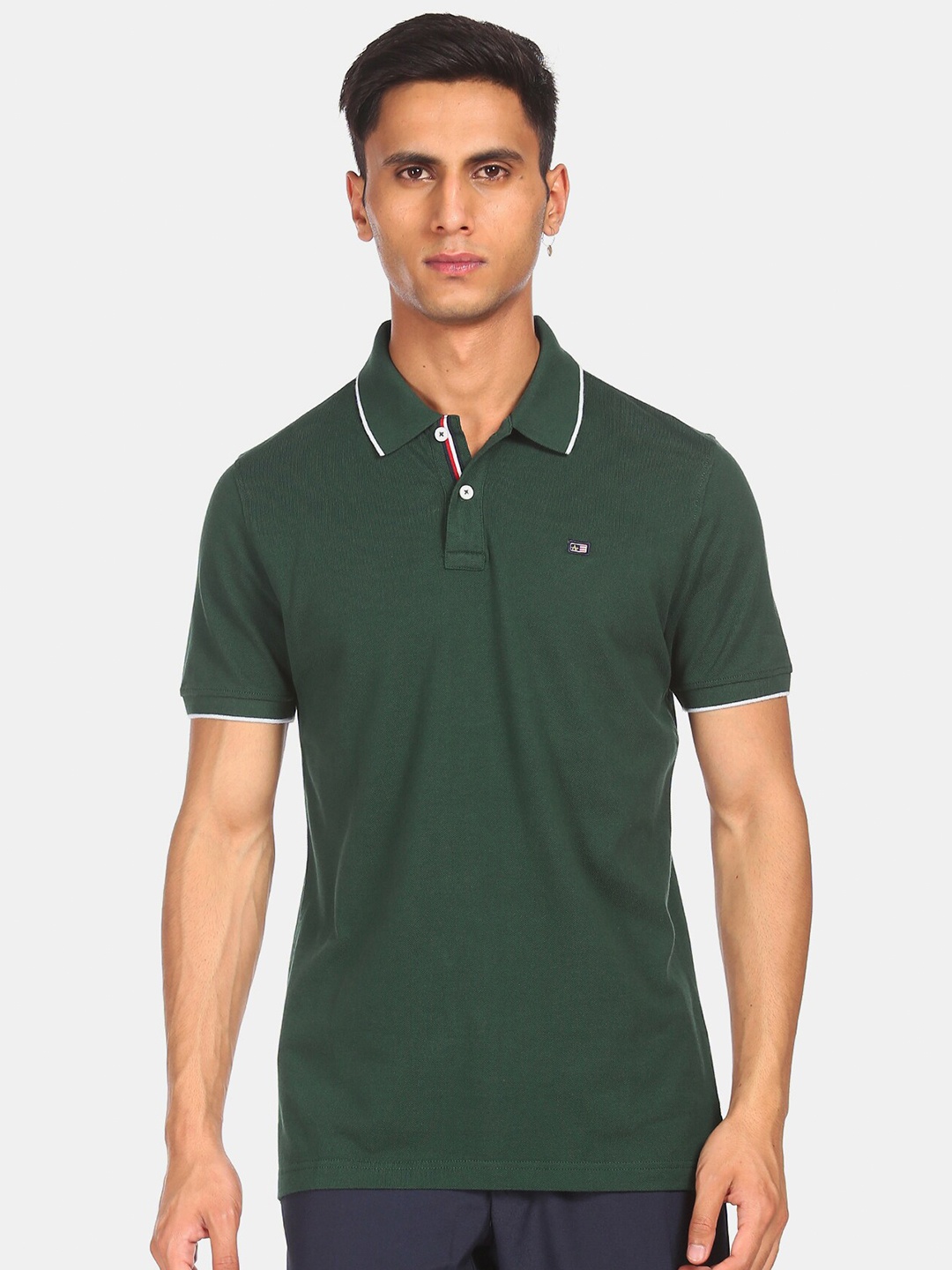 

Arrow Sport Men Green Polo Collar T-shirt