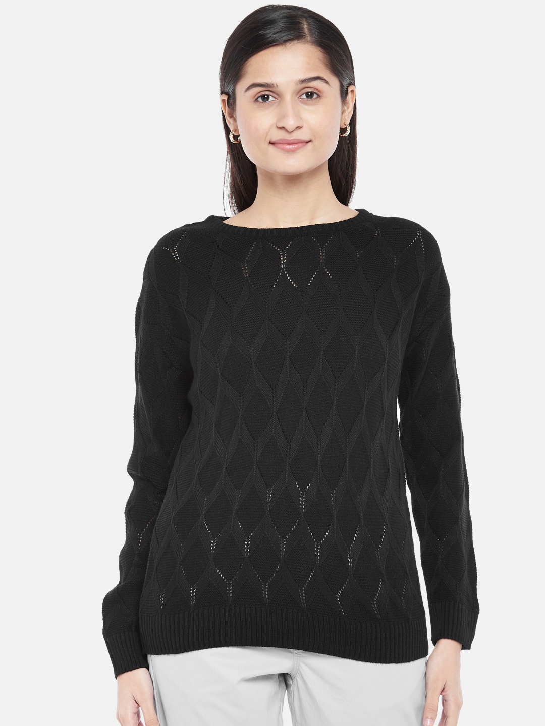 

Honey by Pantaloons Women Black Acrylic Pullover