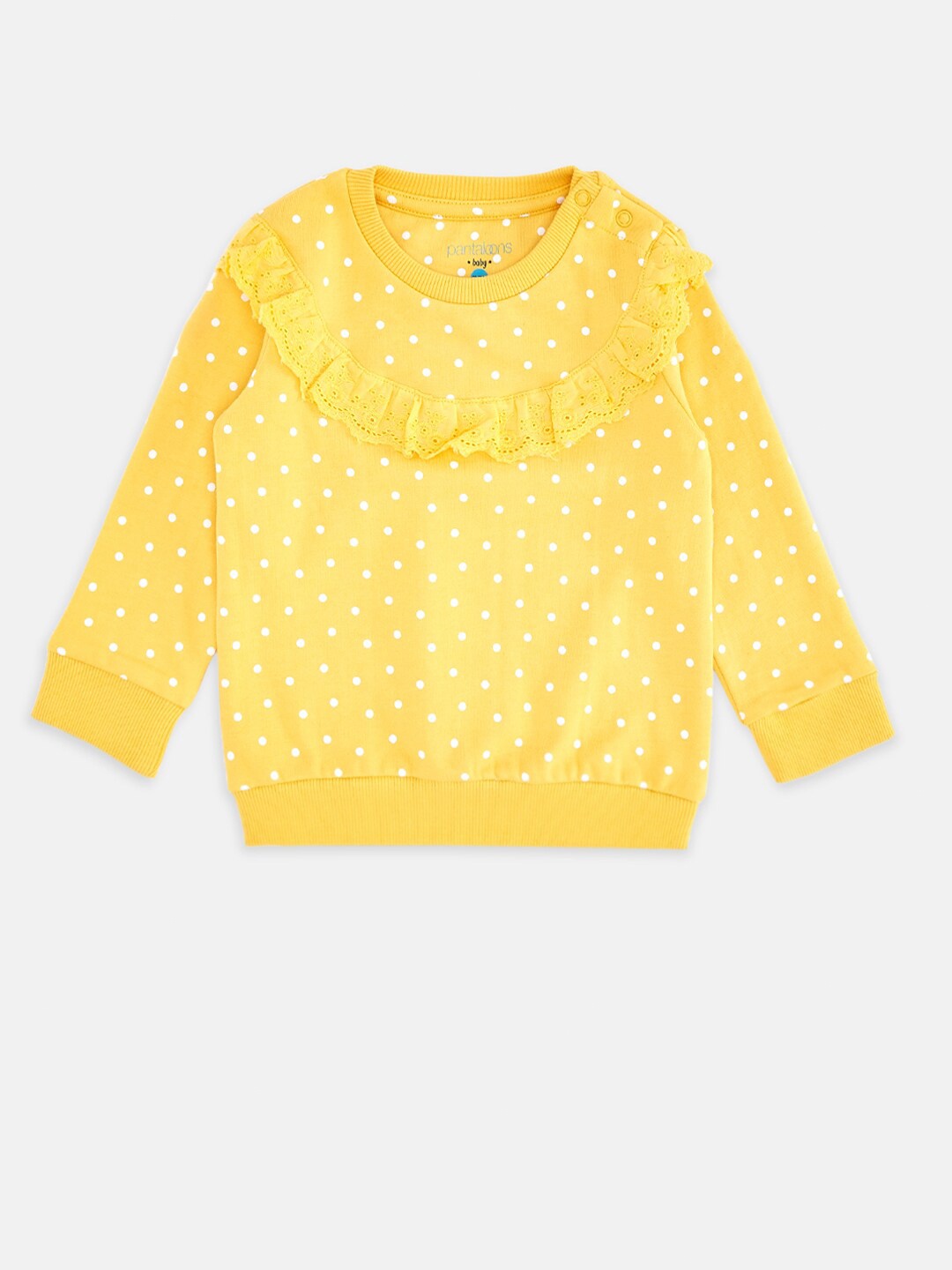 

Pantaloons Baby Girls Mustard Printed Sweatshirt