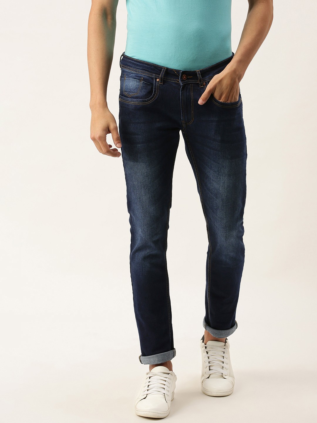 

PETER ENGLAND UNIVERSITY Men Blue Super Skinny Fit Light Fade Stretchable Jeans