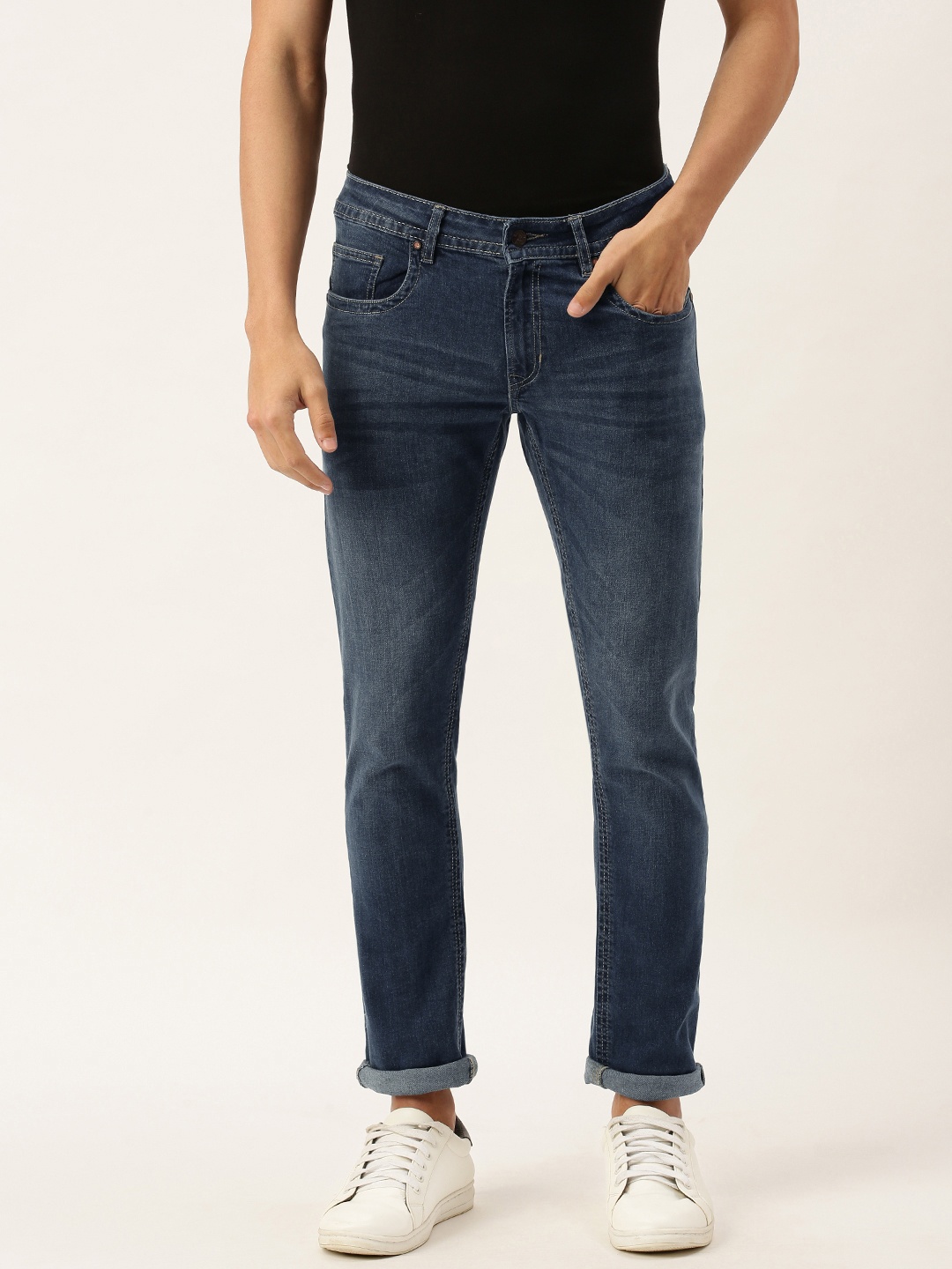 

PETER ENGLAND UNIVERSITY Men Blue Super Skinny Fit Light Fade Mid-Rise Stretchable Jeans