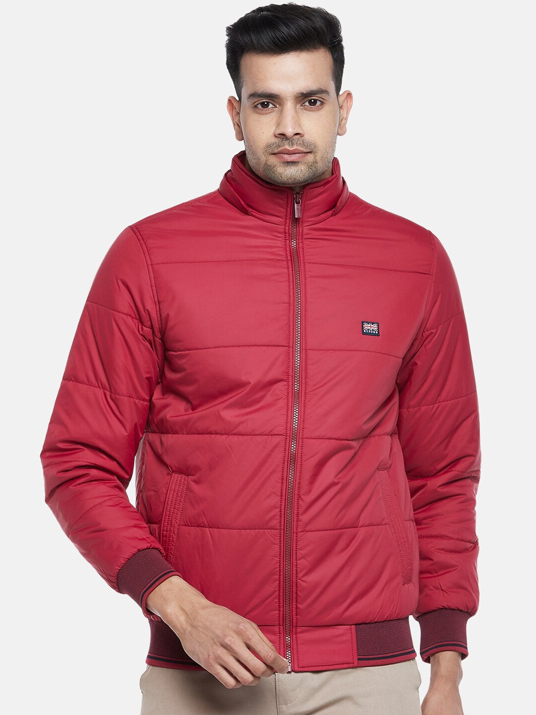 

BYFORD by Pantaloons Men Red Bomber Jacket