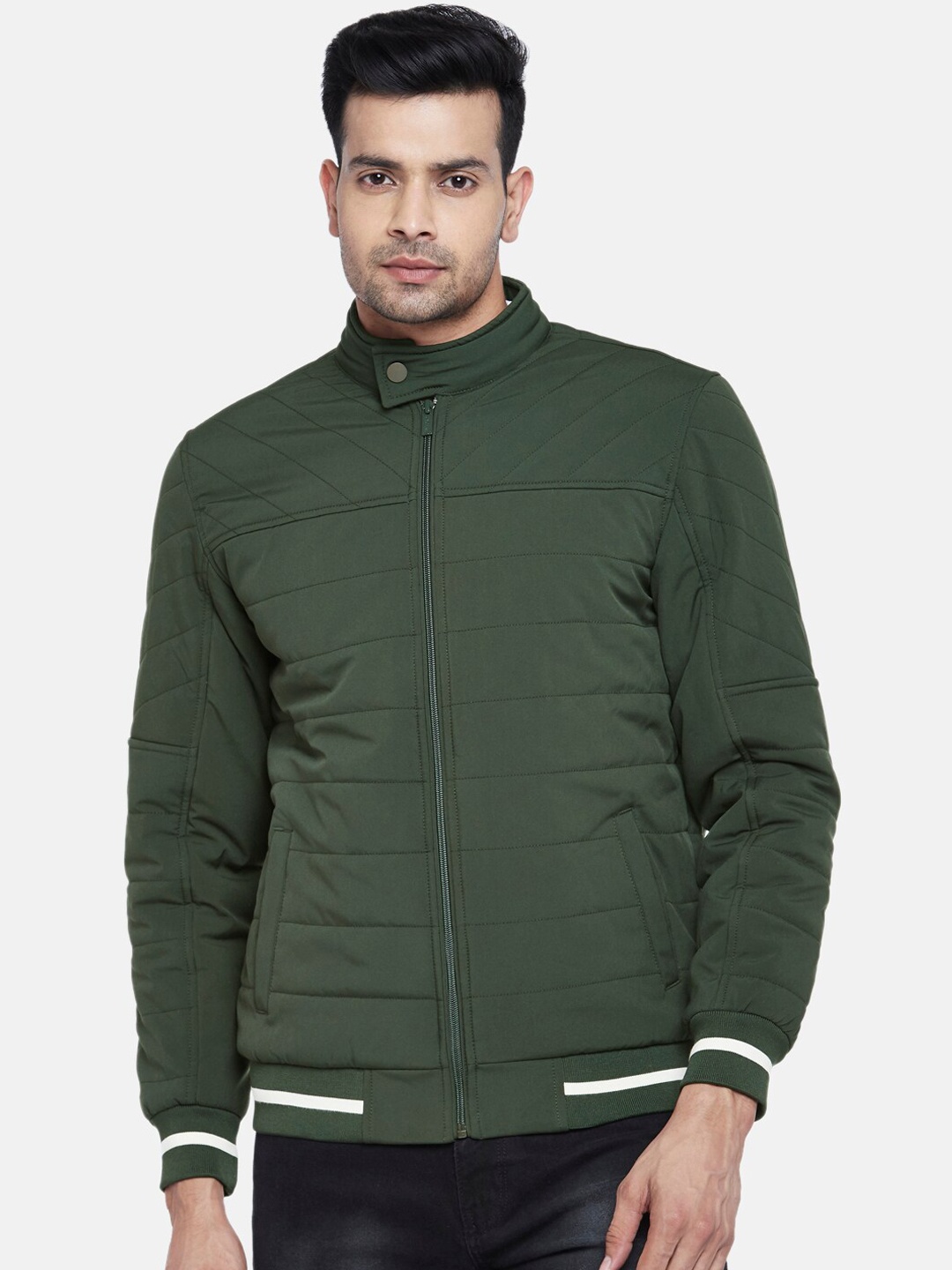 

BYFORD by Pantaloons Men Olive Green Padded Jacket