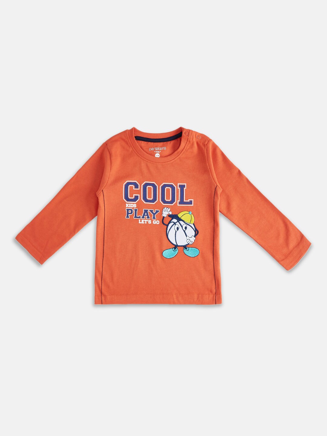 

Pantaloons Baby Boys Rust Typography Printed Applique T-shirt
