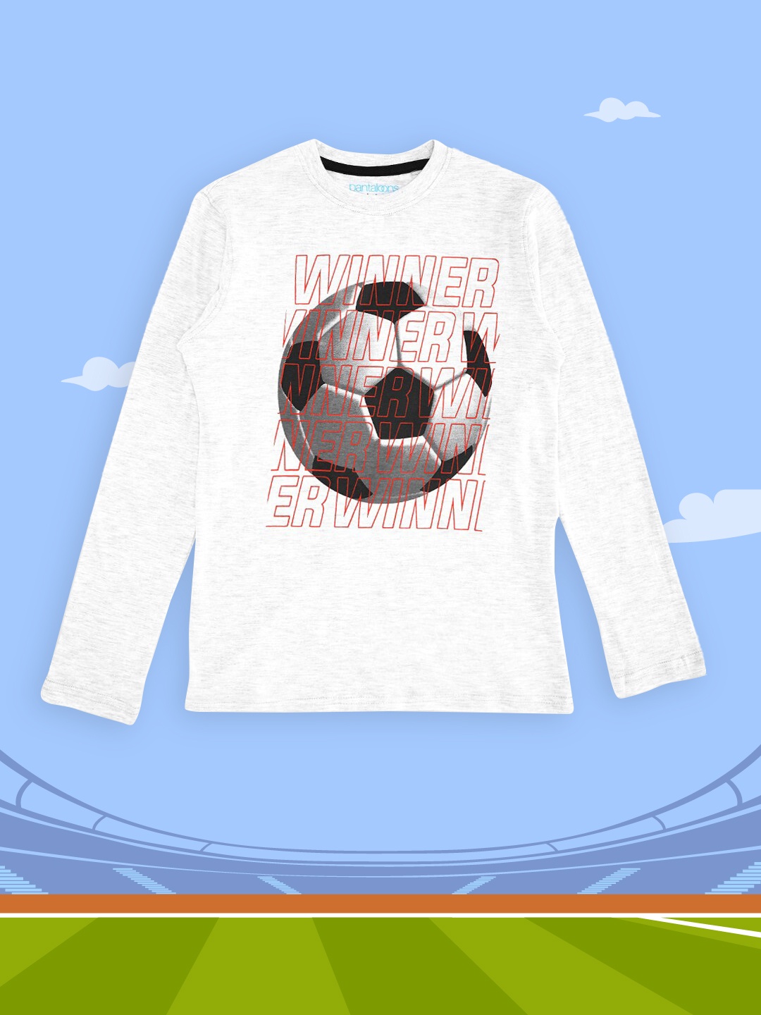 

Pantaloons Junior Boys Grey Melange Printed T-shirt