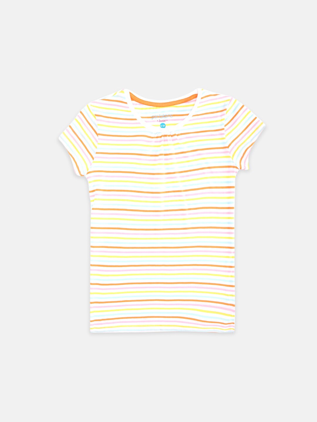 

Pantaloons Junior Girls Multicoloured Striped T-shirt, Multi