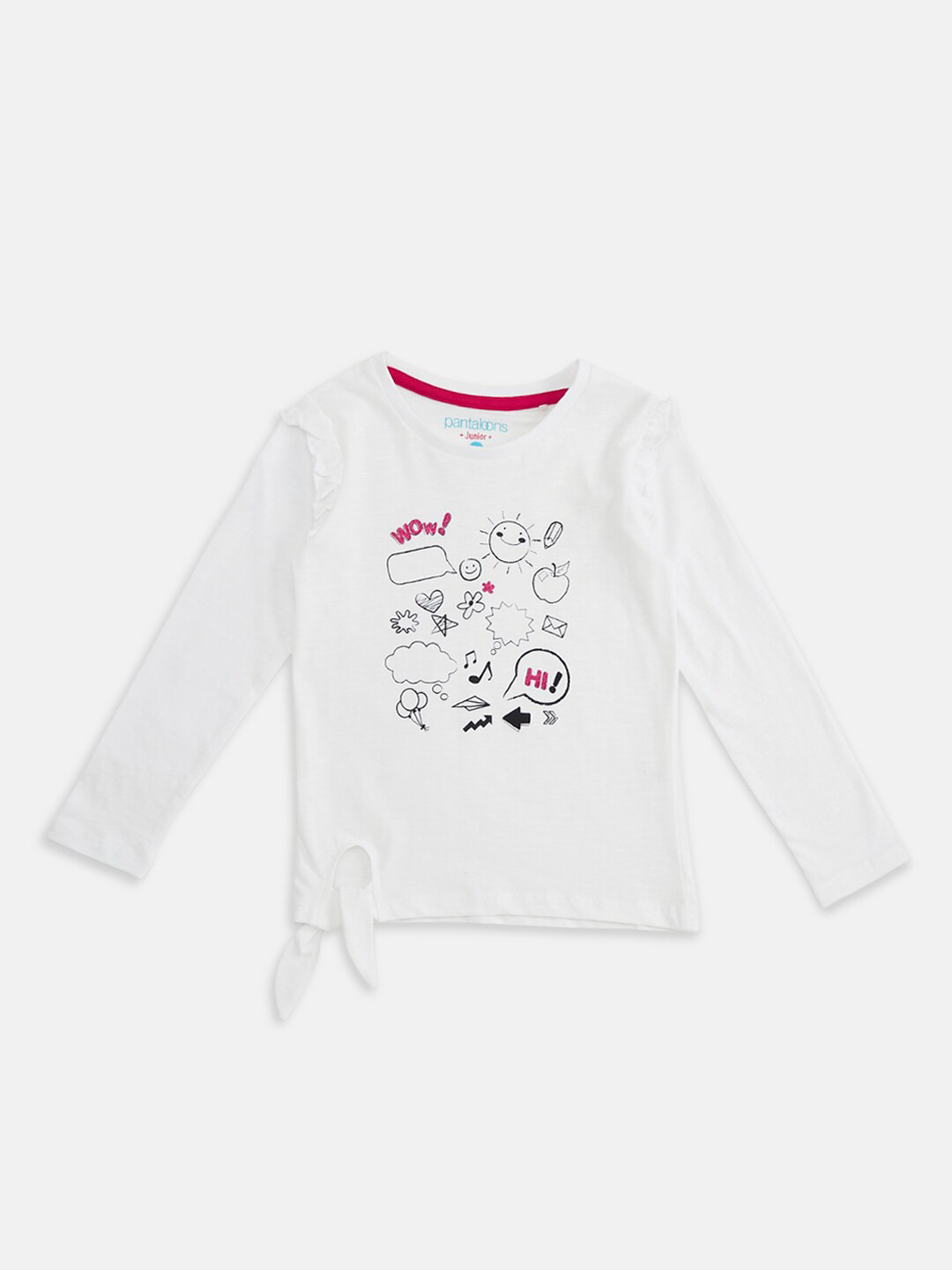 

Pantaloons Junior Girls White Printed Applique T-shirt