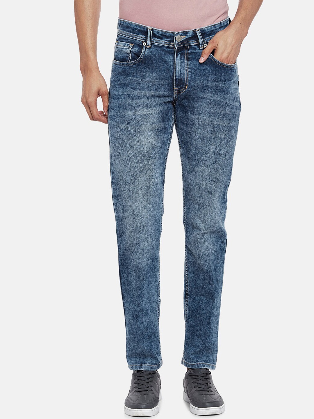 

People Men Blue Slim Fit Heavy Fade Jeans