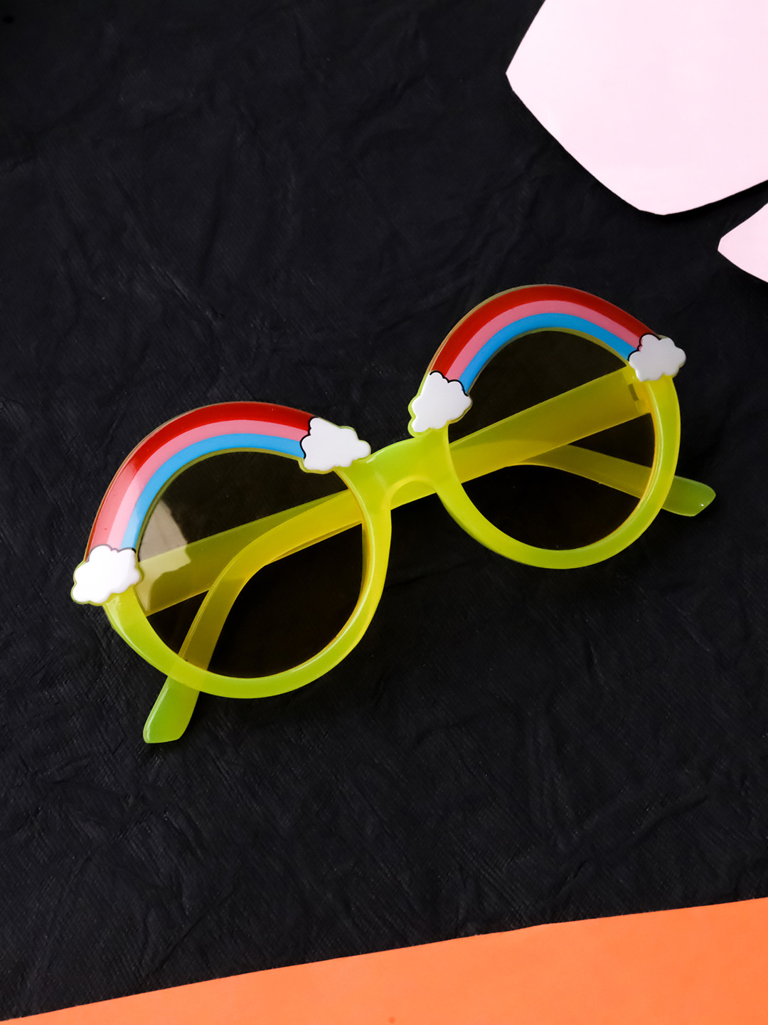 

Spiky Unisex Kids Yellow Lens & Yellow Round Sunglasses with UV Protected Lens
