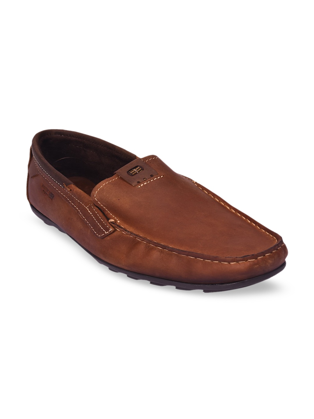 

Pavers England Men Brown Leather Moccassin Loafers