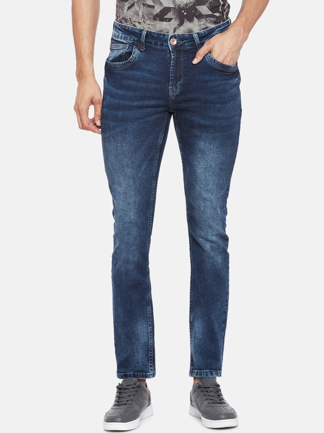 

SF JEANS by Pantaloons Men Blue Skinny Fit Heavy Fade Jeans