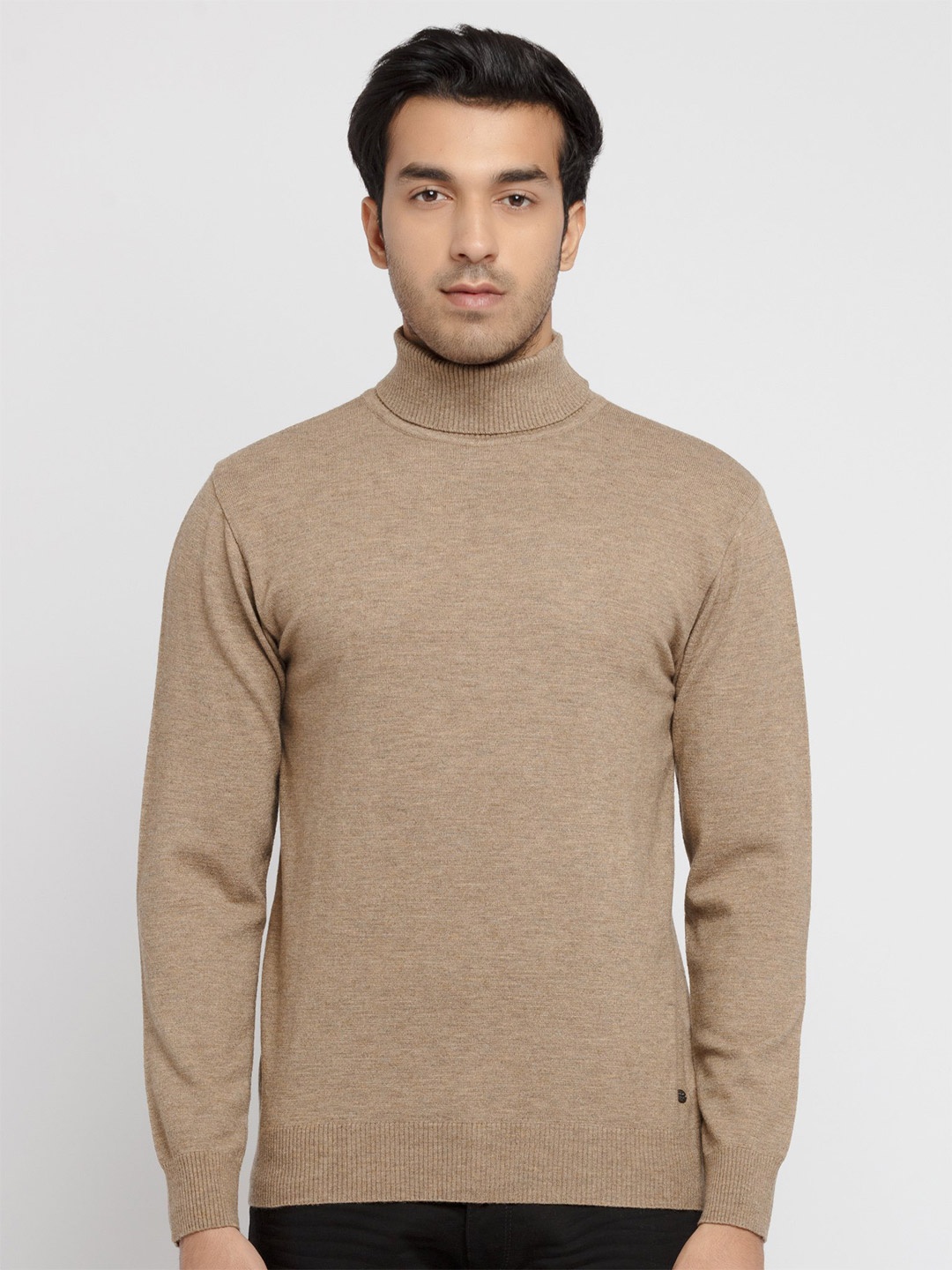 

Status Quo Men Khaki High Neck Sweater