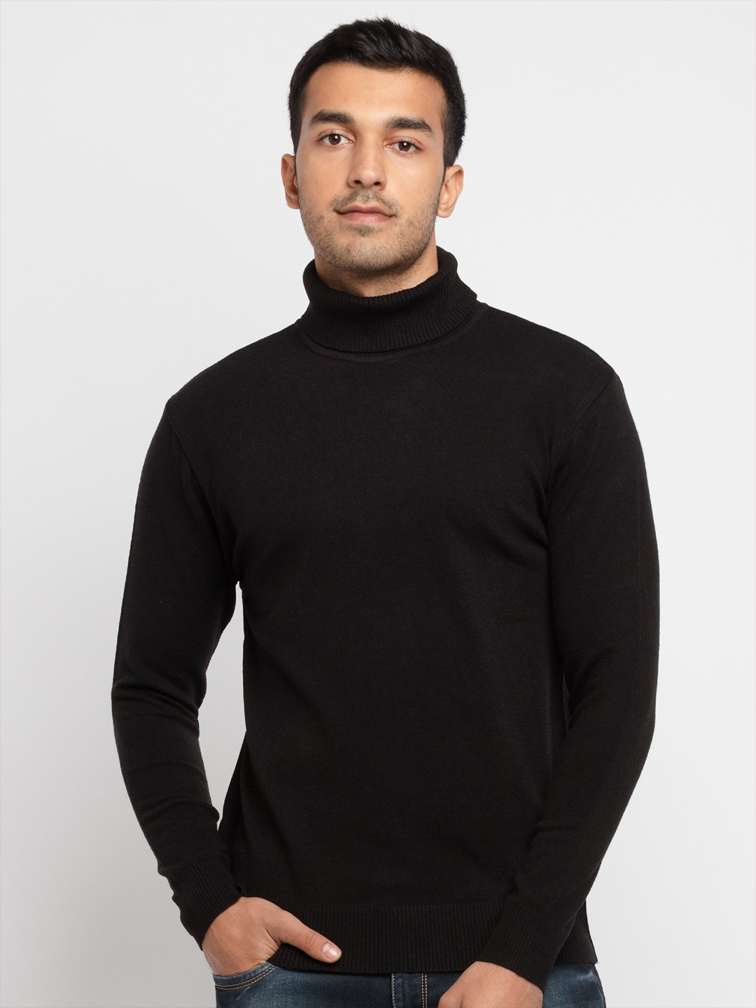 

Status Quo Men Black Solid Turtle Neck Pullover Sweater