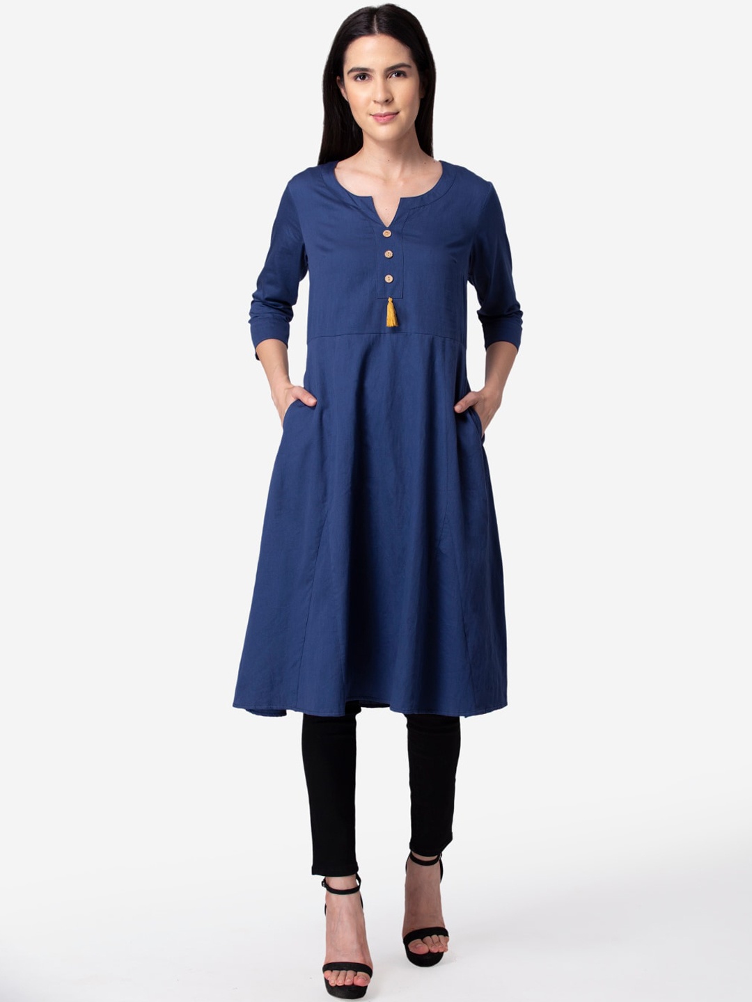 

Modriba Women Blue Cotton Kurta