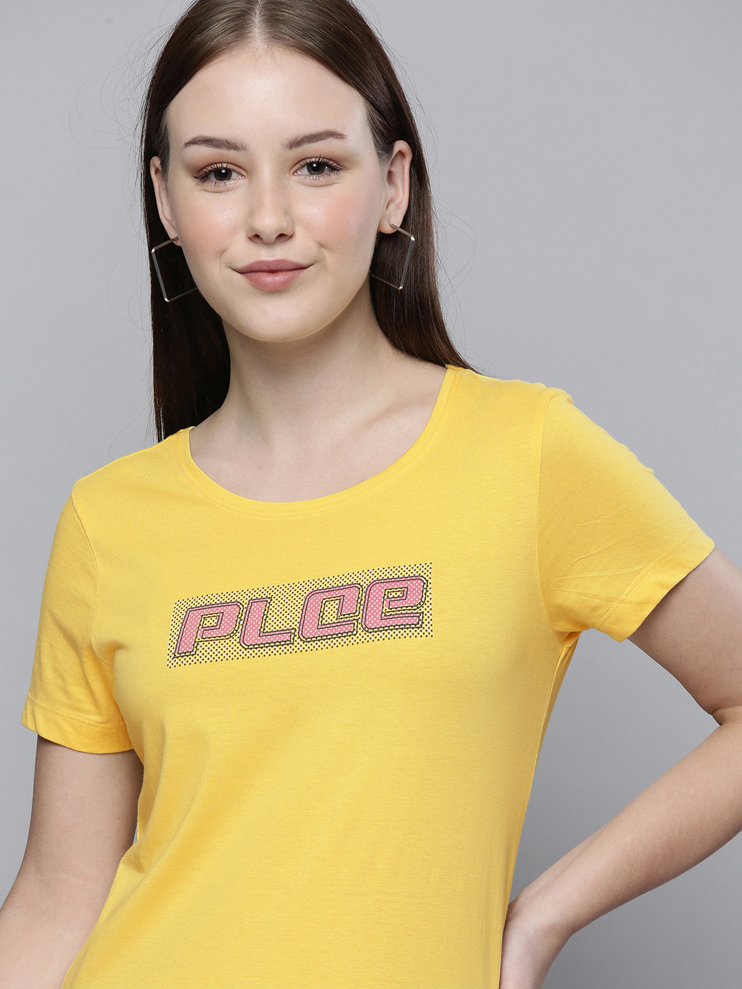 

883 Police Women Yellow Cotton T-shirt