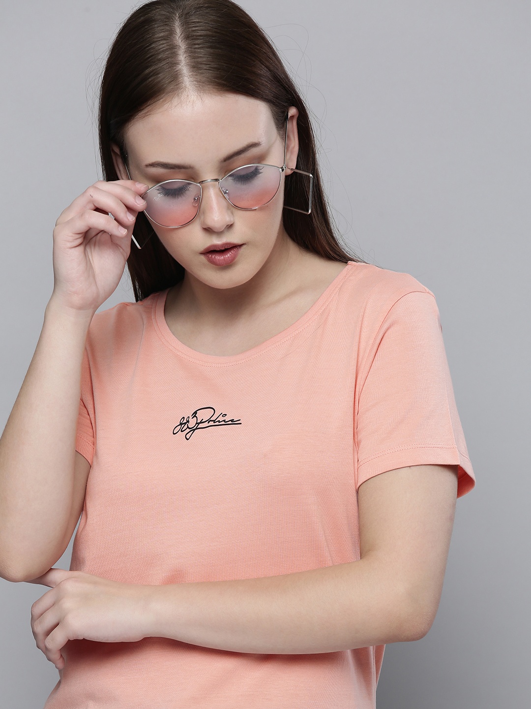 

883 Police Women Orange Cotton T-shirt