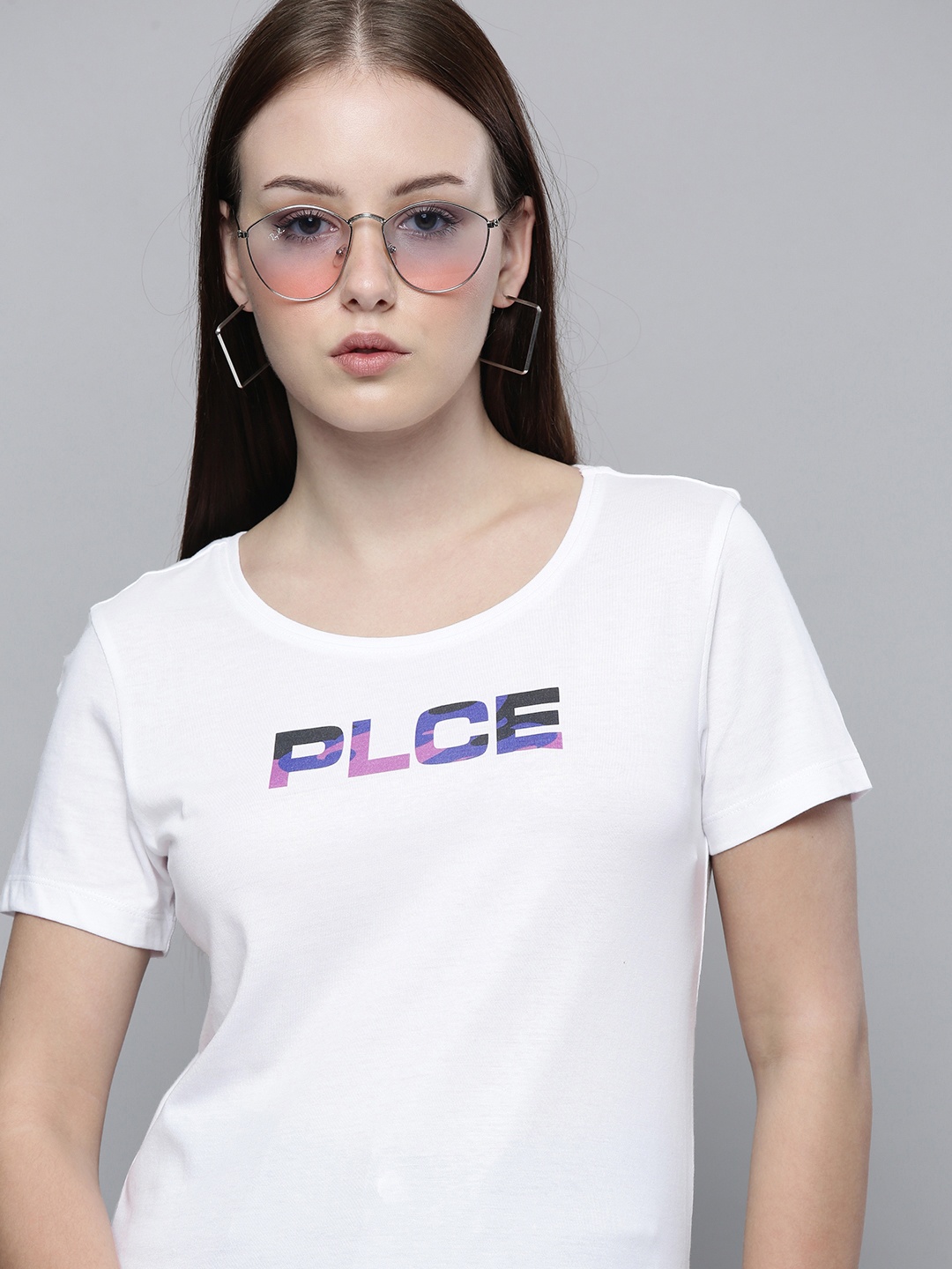 

883 Police Women White Brand Logo Printed T-shirt