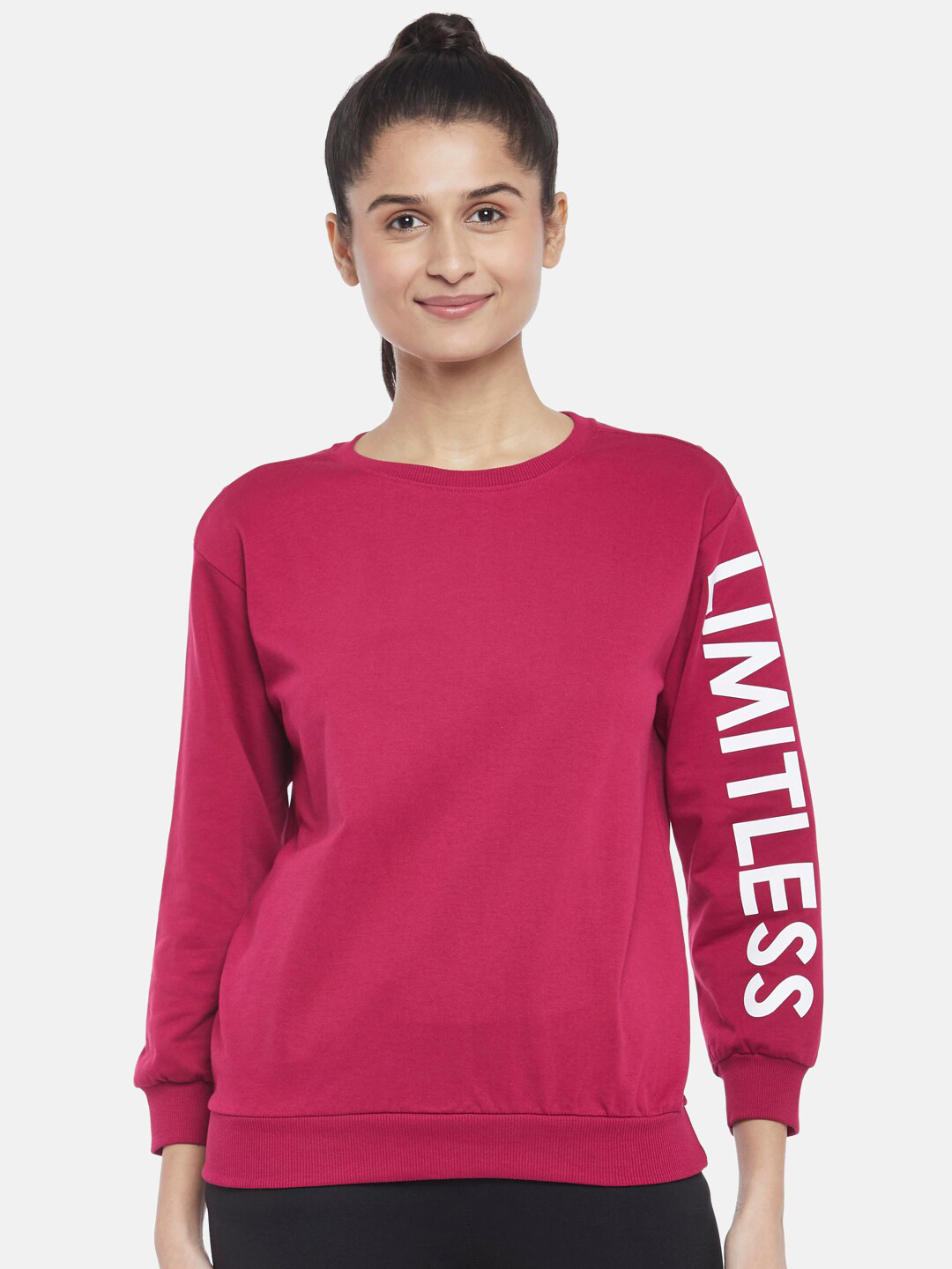 

Ajile by Pantaloons Women Pink Printed Sweatshirt
