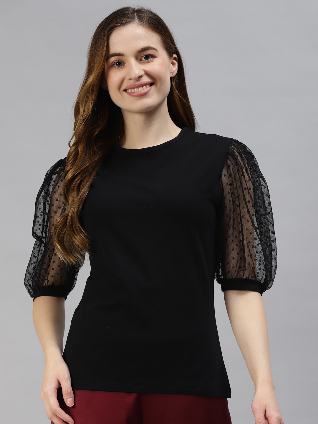 

Marks & Spencer Black Puff Sleeves Top