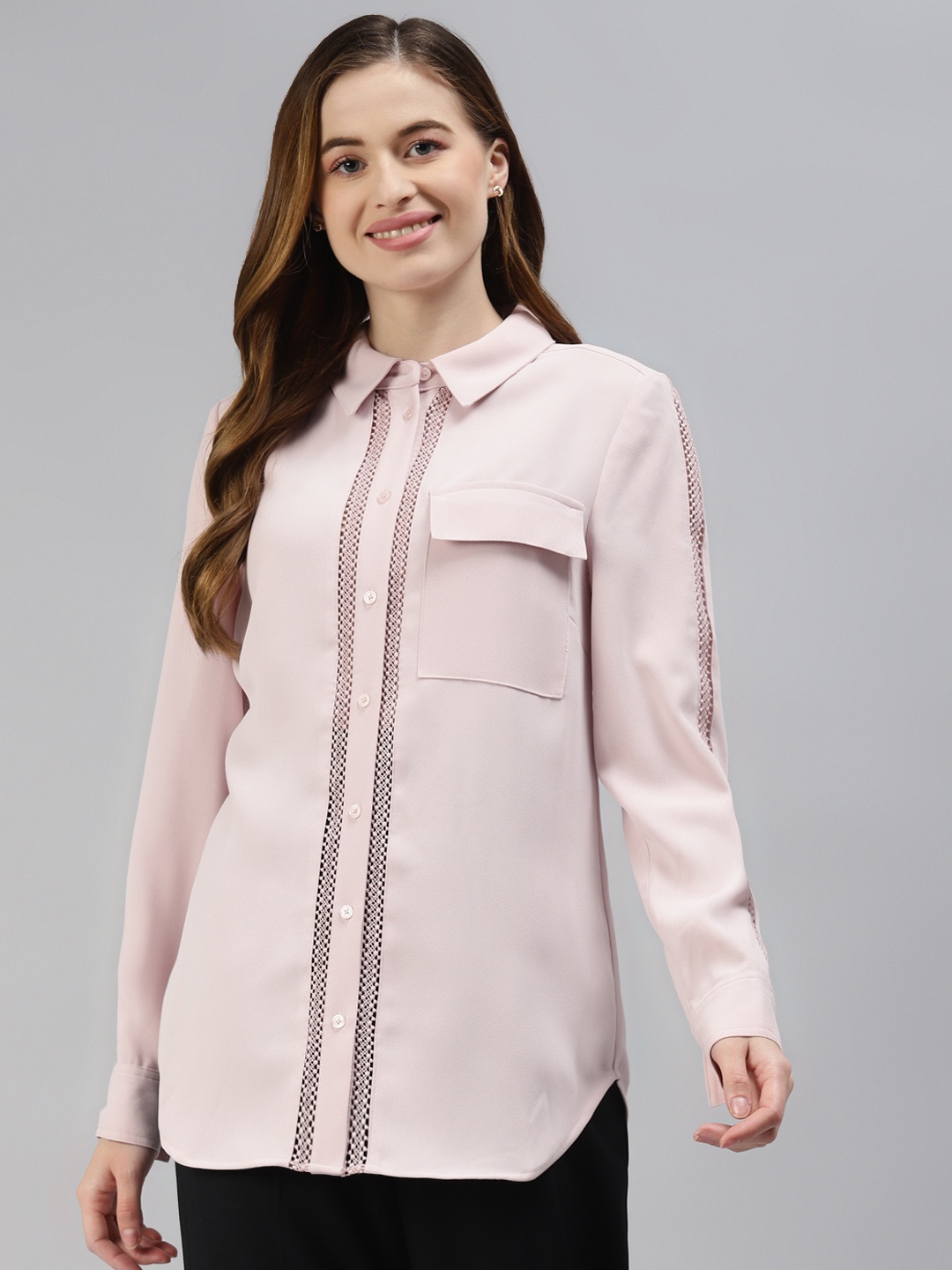 

Marks & Spencer Women Nude Pink Longline Shirt