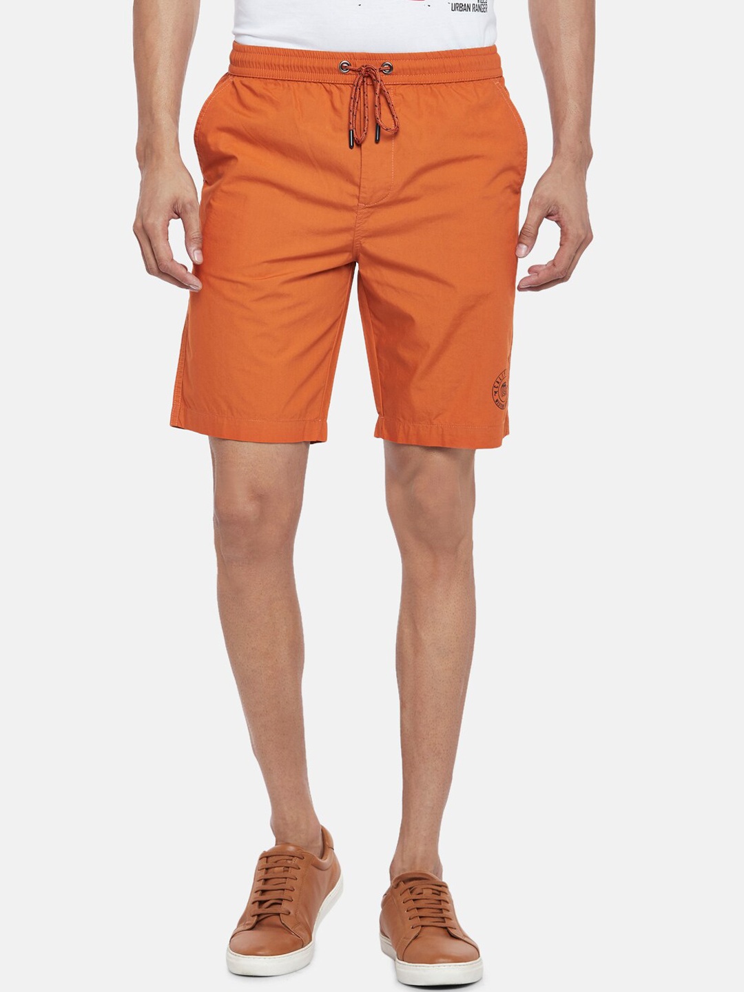 

Urban Ranger by pantaloons Men Orange Slim Fit Regular Shorts