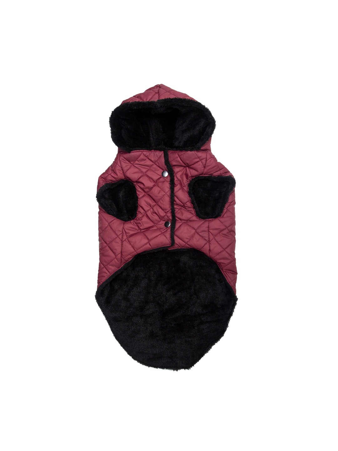 

Lulala Burgundy & Black Solid Quilted Dog Jacket