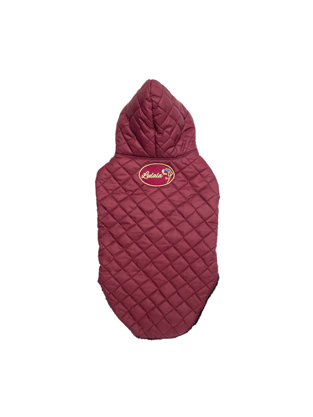 

Lulala Maroon & Black Quilted Dog Hooded Winter Jacket
