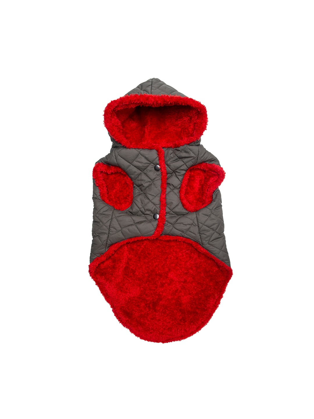 

Lulala Unisex Olive Green & Red Dog Hooded Jacket