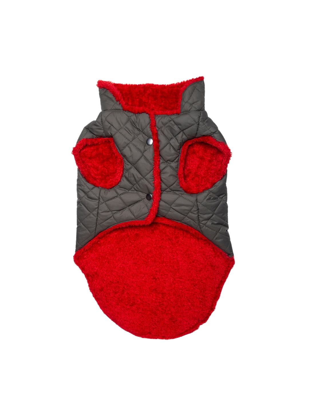 

Lulala Olive Green & Red Quilted Hoodie Dog Jacket