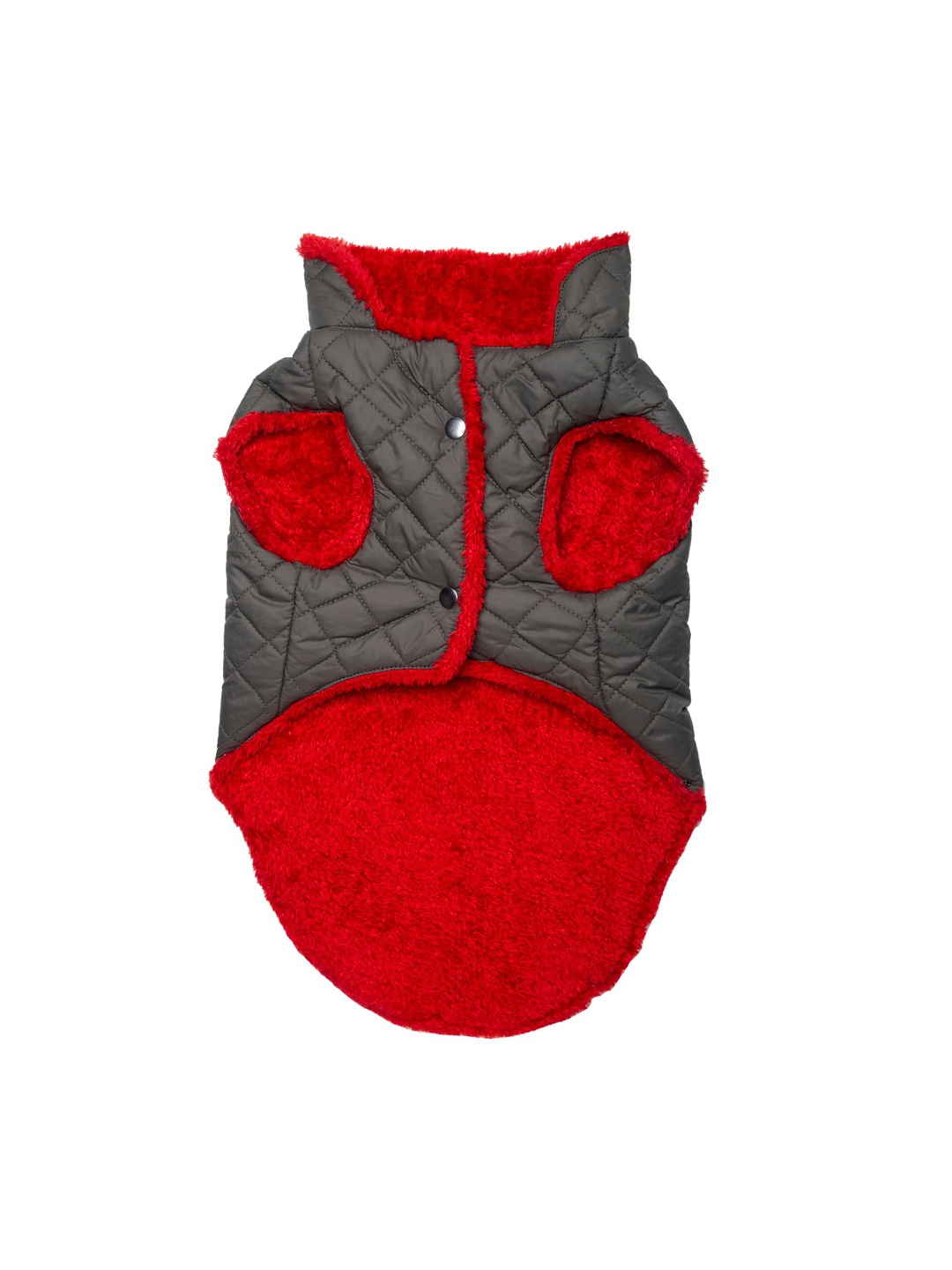 

Lulala Olive Green & Red Solid Quilted Dog Winter Jacket