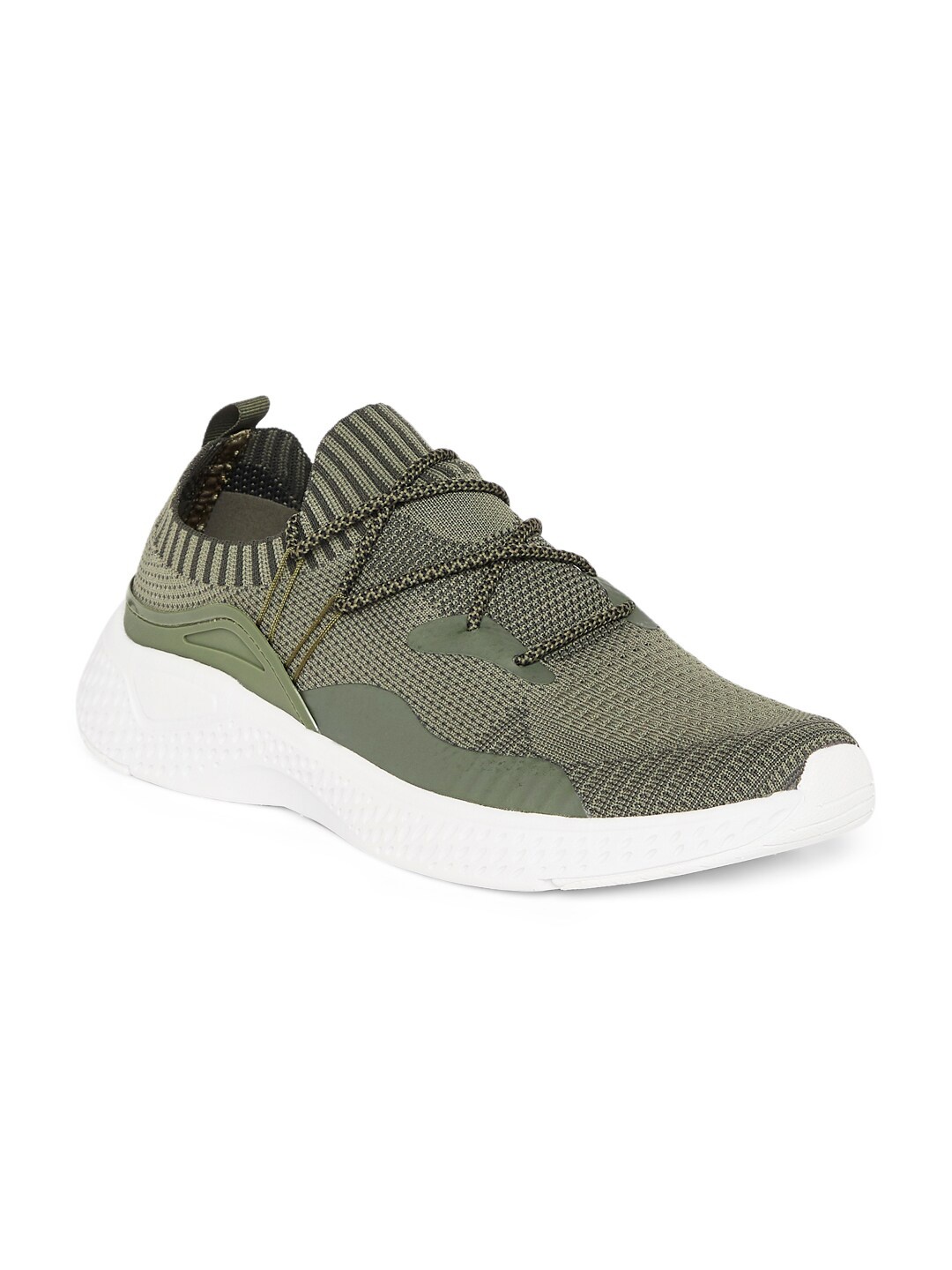 

Ajile by Pantaloons Men Olive Green Textile Running Non-Marking Shoes