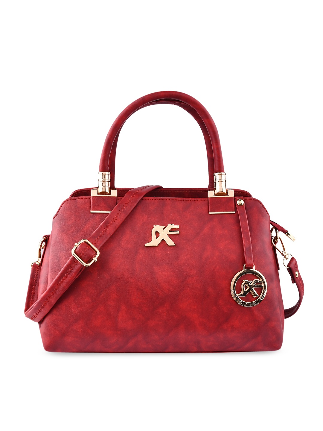 

SXF SPEED X FASHION Maroon Structured Handheld Bag